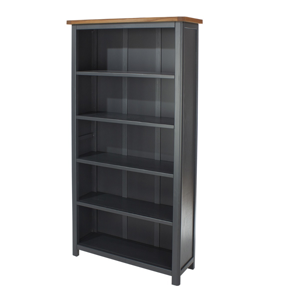 Antique Oak Effect Tall Bookcase - Blue - Colton & Sawyer