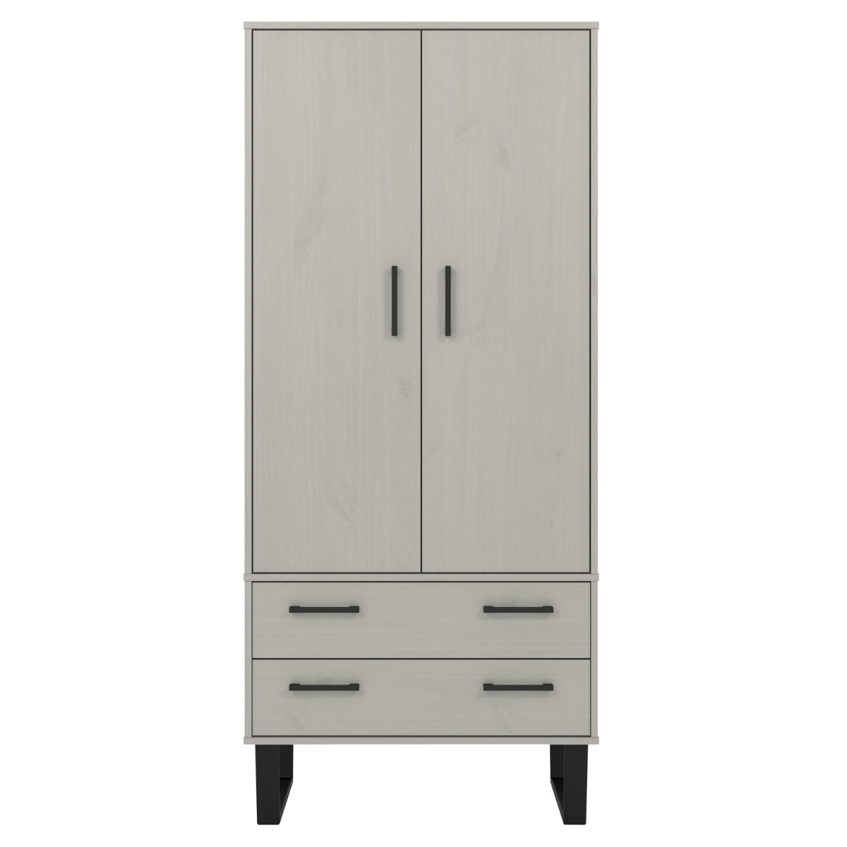 TEWKESBURY 2 Door Wardrobe with 2 Drawers Grey - 76.3cm - Colton & Sawyer