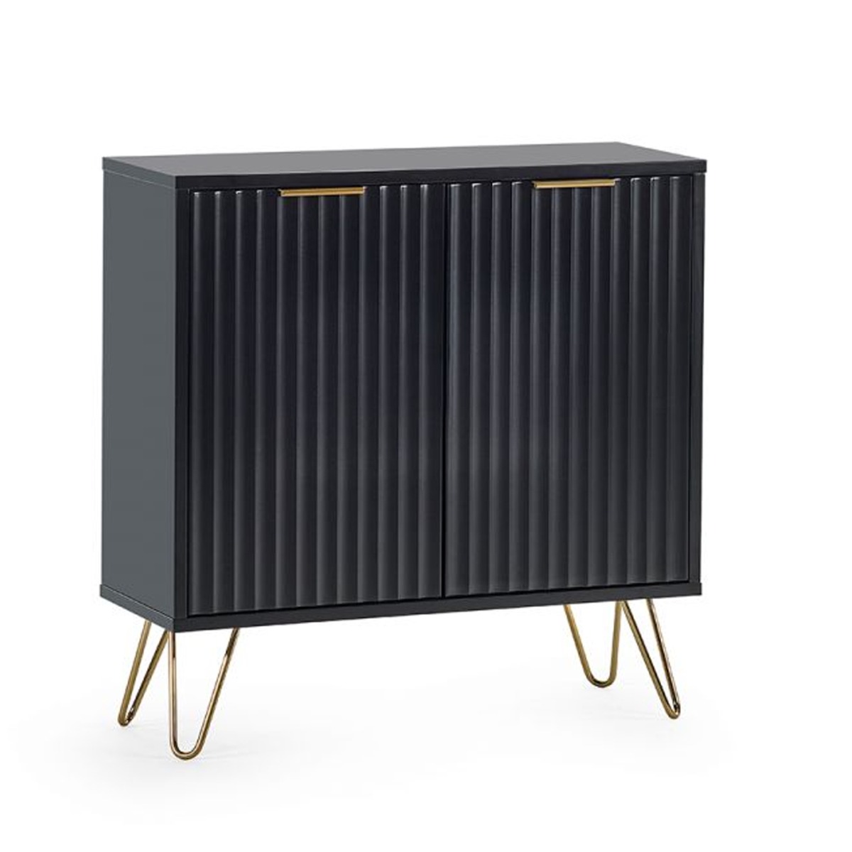 Golden Legs Murano Compact Sideboard - Matte Black - JB Collections