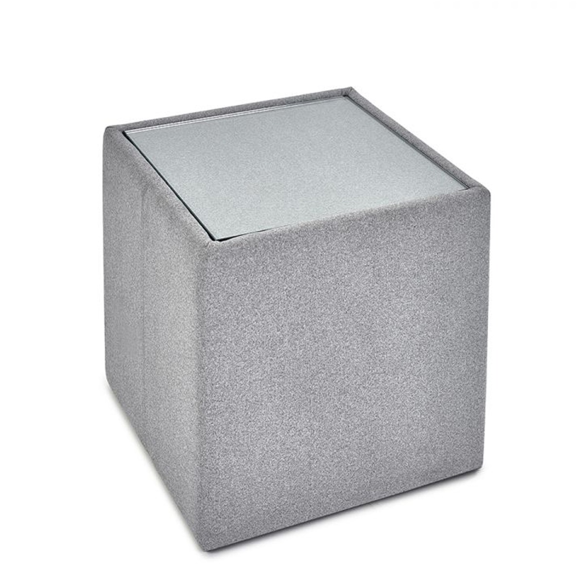 Rohe Wool Effect Fabric Side End Table - Grey - JB Collections