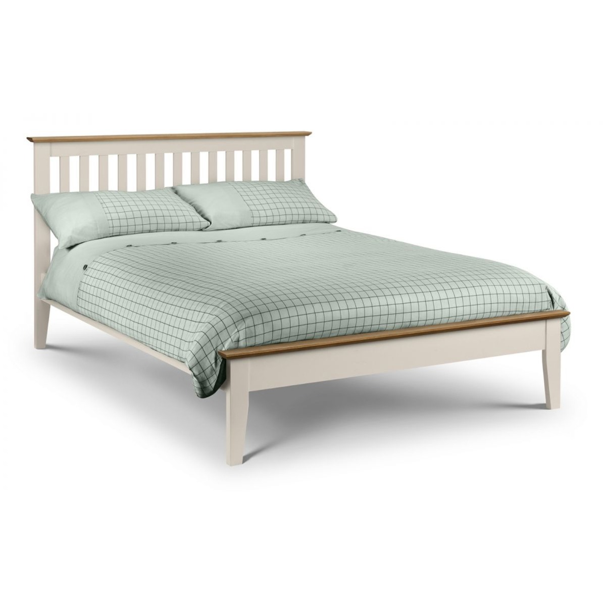 Salerno Oak Top Shaker ivory Bed Frame - Kingsize 5ft - JB Collections