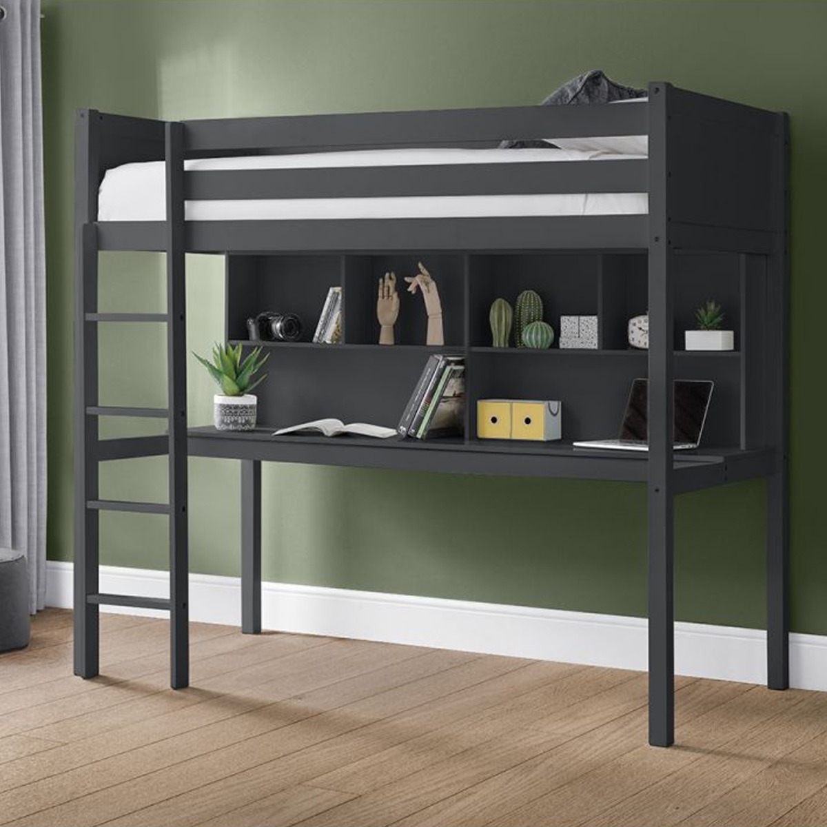 Titan Highsleeper Kids Bed - Anthracite - JB Collections