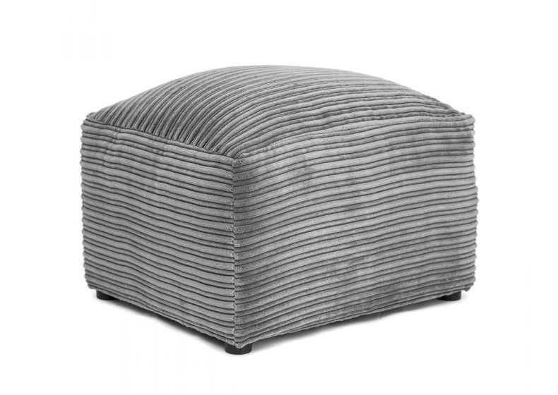 PORTO Jumbo Cord Footstool - Grey - Interior Masters