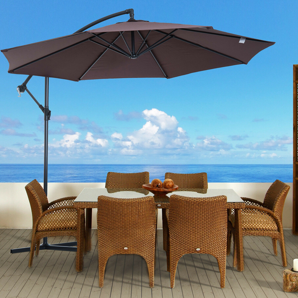 3M Hanging Banana Parasol - Black - Gardens Direct