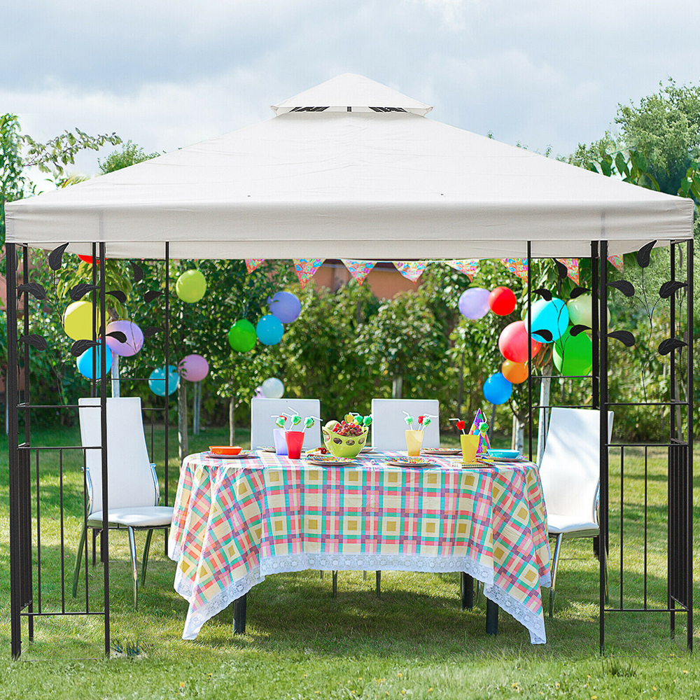 Metal Gazebo Party Tent - White - Gardens Direct