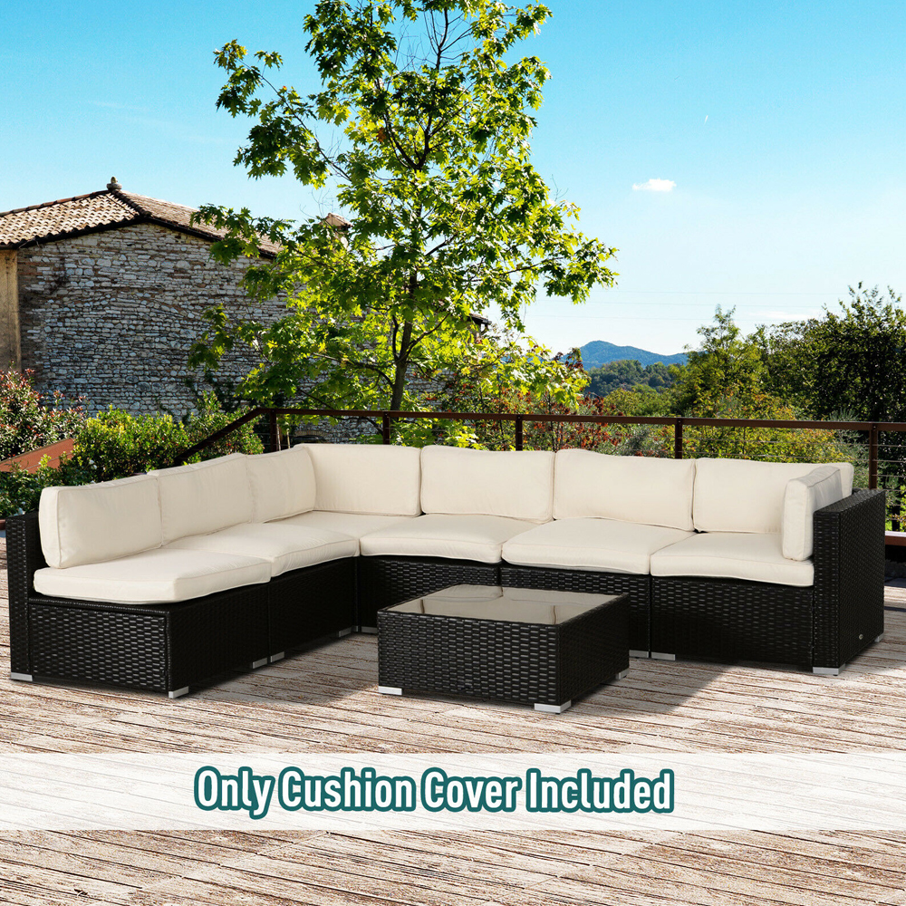 Polyester Cover Sofa Cushion - Beige - Gardens Direct