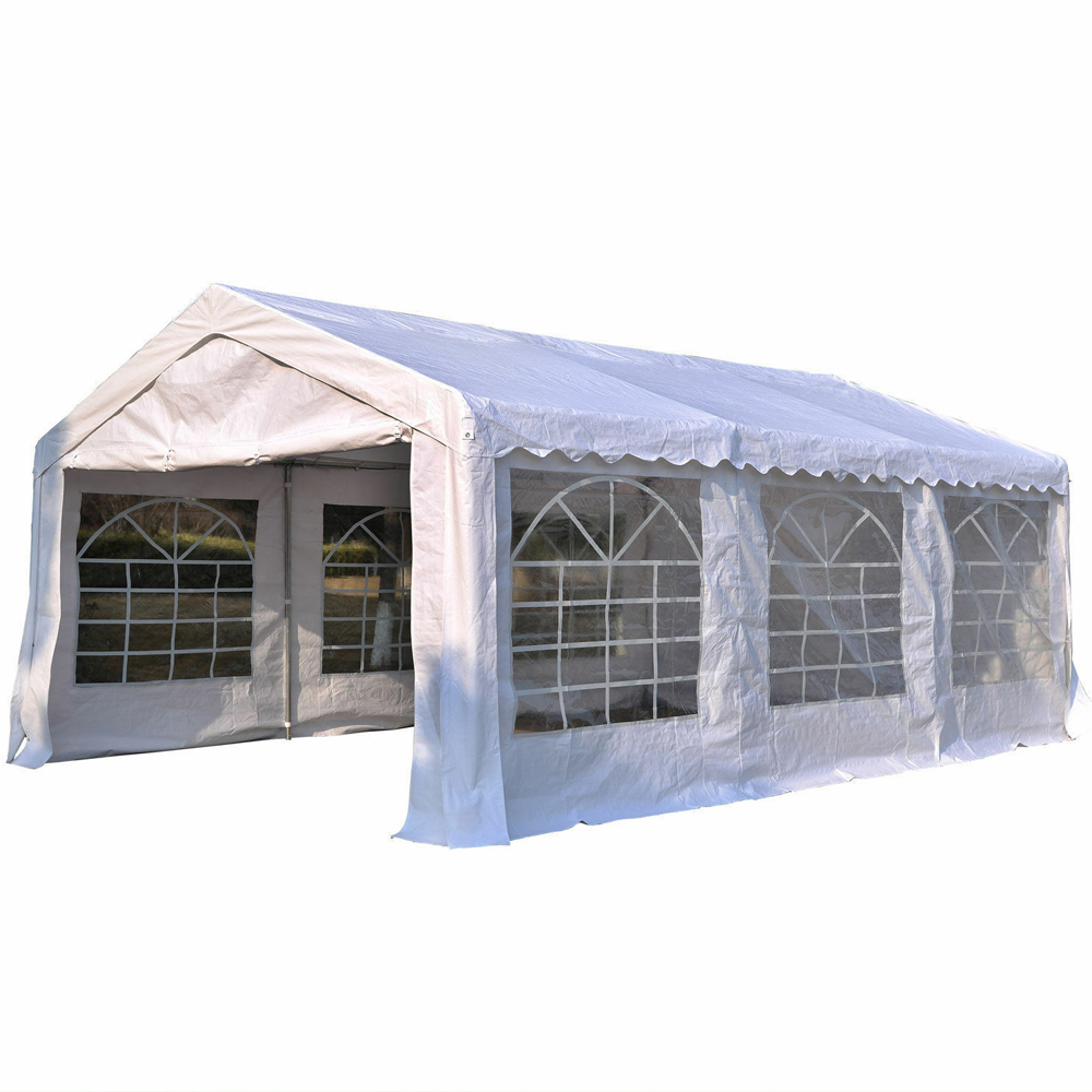 Carport Garden Party Tent - White - Gardens Direct
