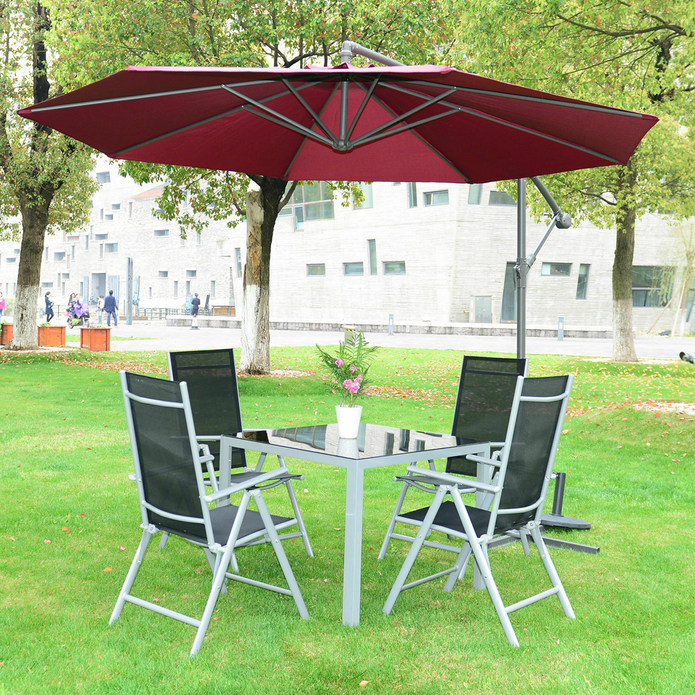 Hanging Garden Parasol - Wine Red - Gardens Direct