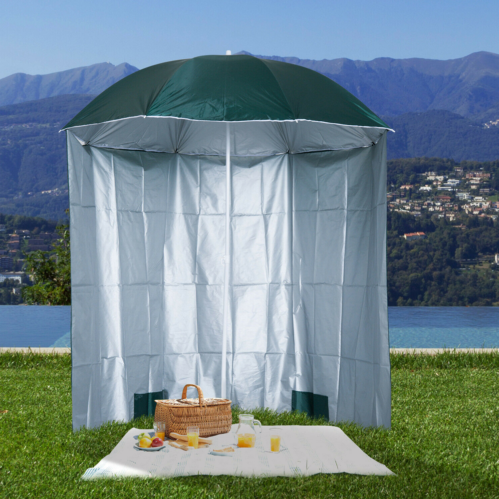 Fishing Sun Shade Garden parasol 2.2m - Green - Gardens Direct