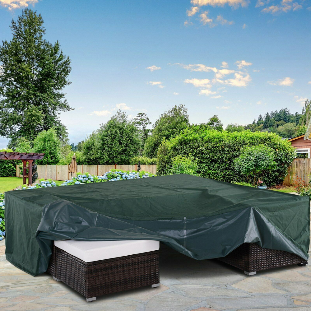 Large Waterproof Square Garden Furniture Cover - Green - Gardens Direct