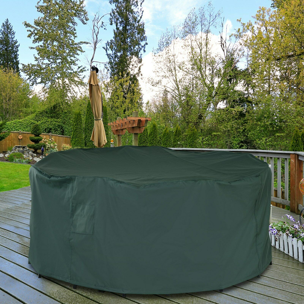 Large Rounded Waterproof Garden Furniture Cover - Green - Gardens Direct