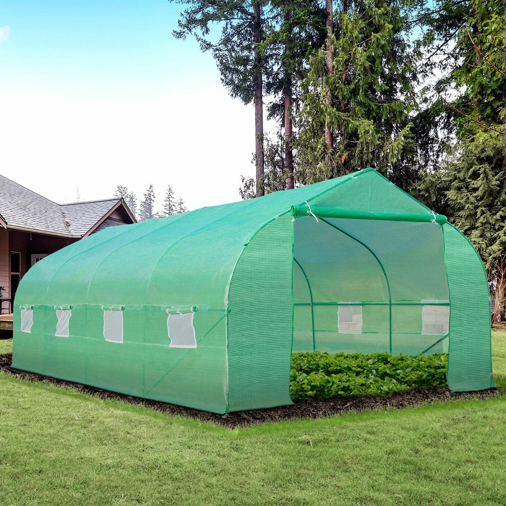Greenhouse Garden Peak Top Polytunnel 6m/3/2m - Gardens Direct