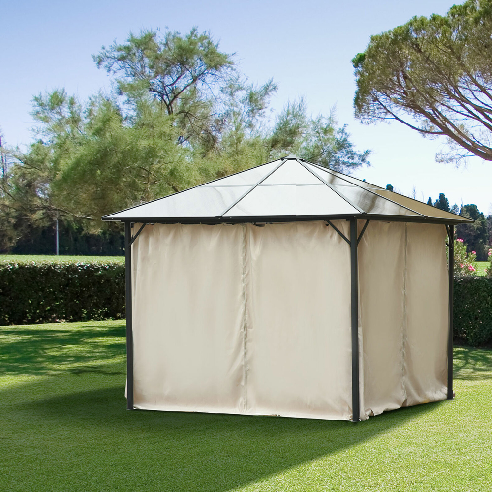 Modern 4 Pack Gazebo Sidewalls - Beige - Gardens Direct