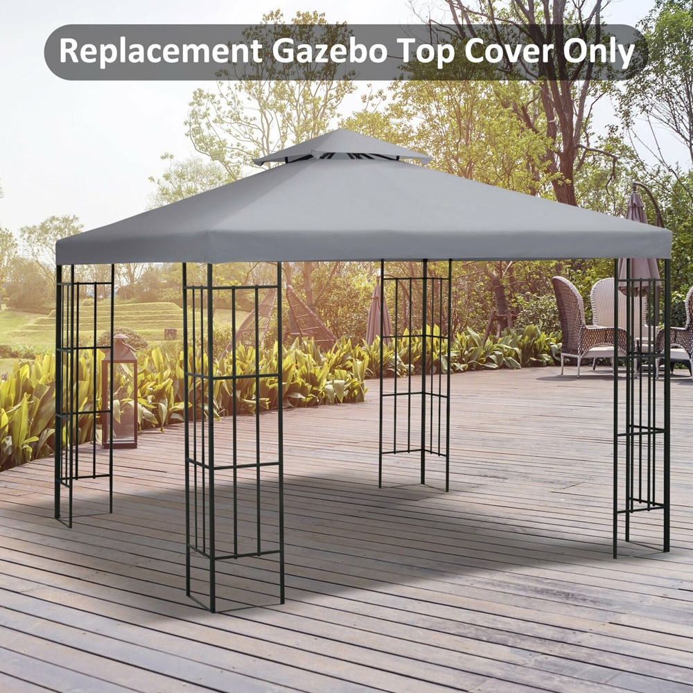 2 Tier Gazebo Top Cover Light Grey - 3m - Gardens Direct