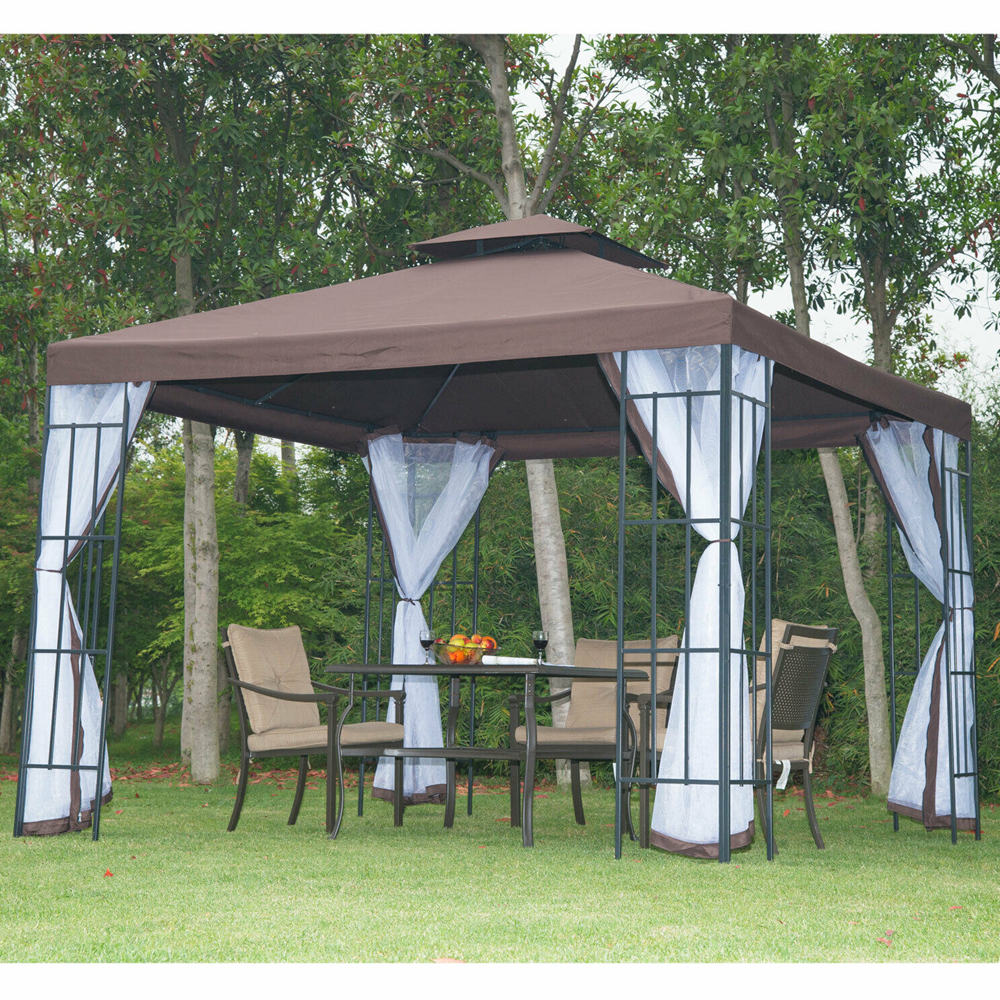 Metal Gazebo With Mosquito Net - 3m - Gardens Direct
