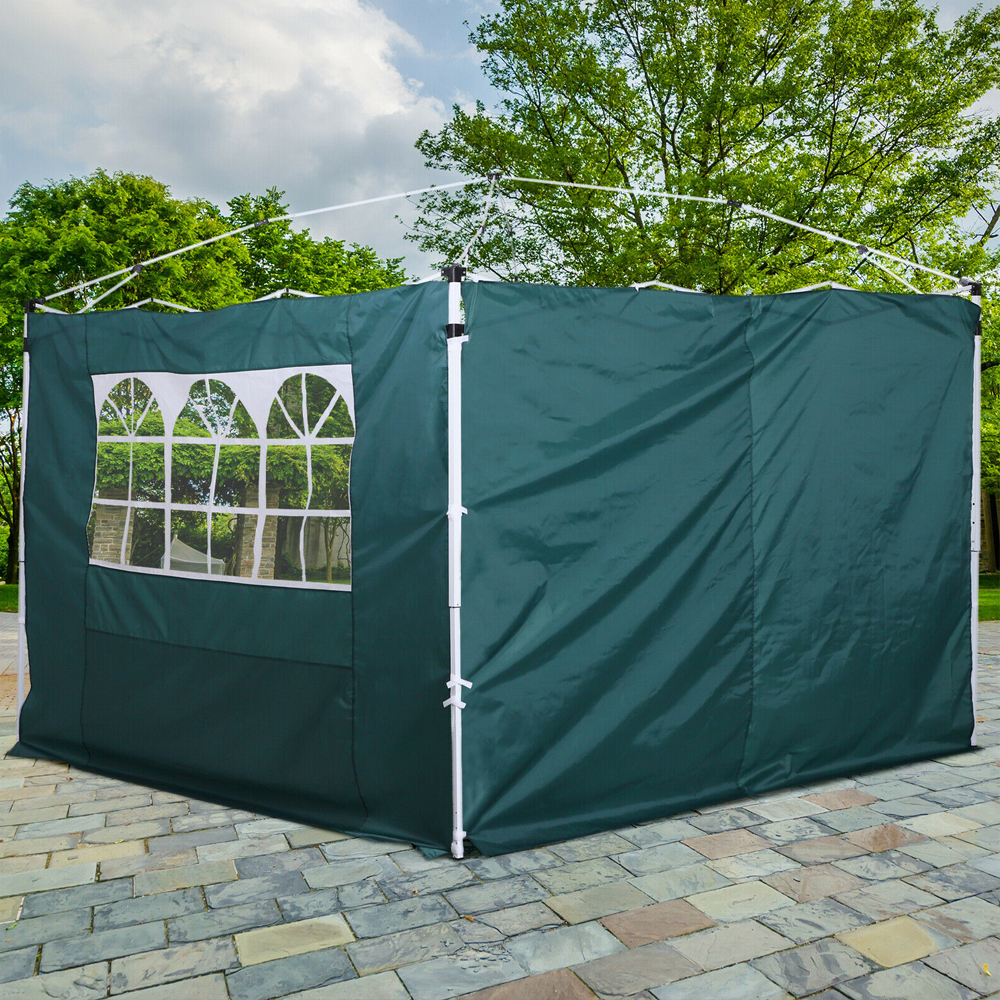 Exchangeable Side Wall Garden Gazebo - Green - Gardens Direct