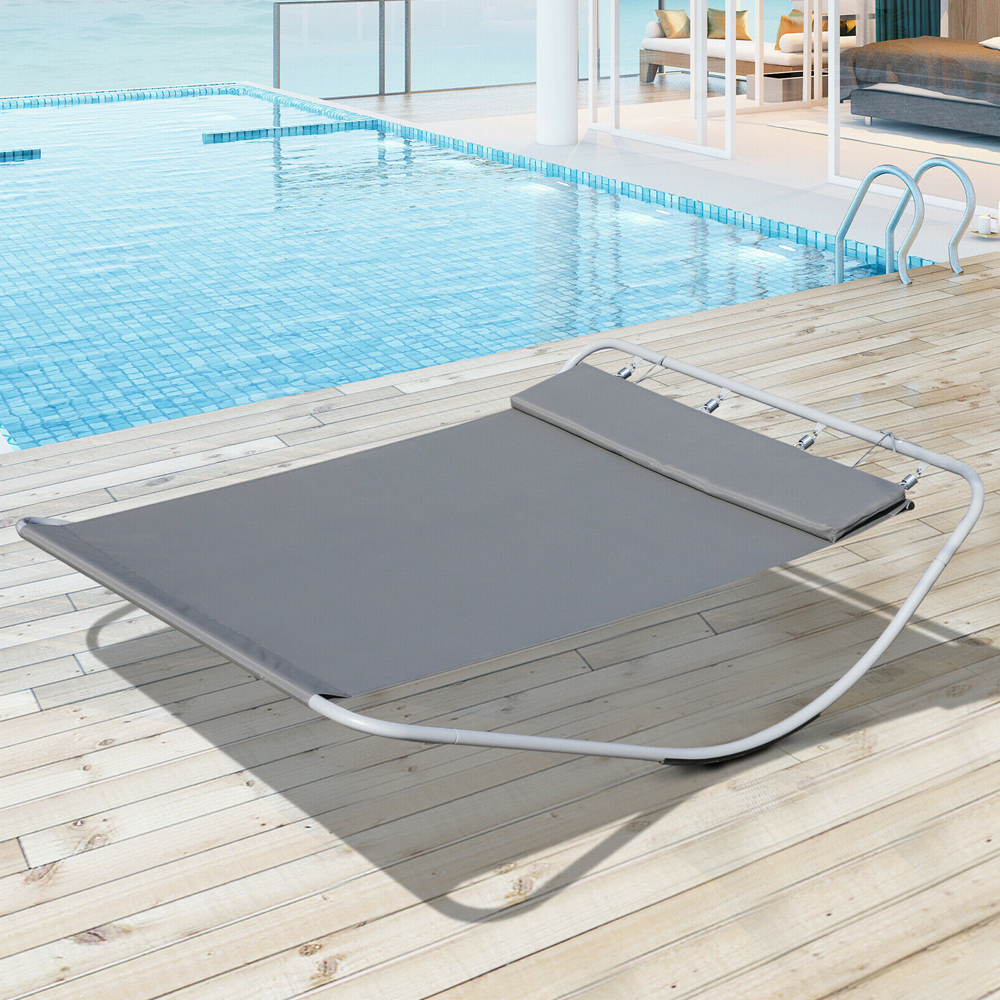 Double Rocking Hammock Bed - Grey - Gardens Direct