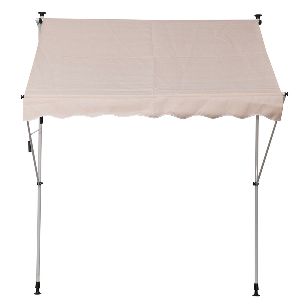 Adjustable Awning Retractable Shade Beige Colour - 2m - Gardens Direct