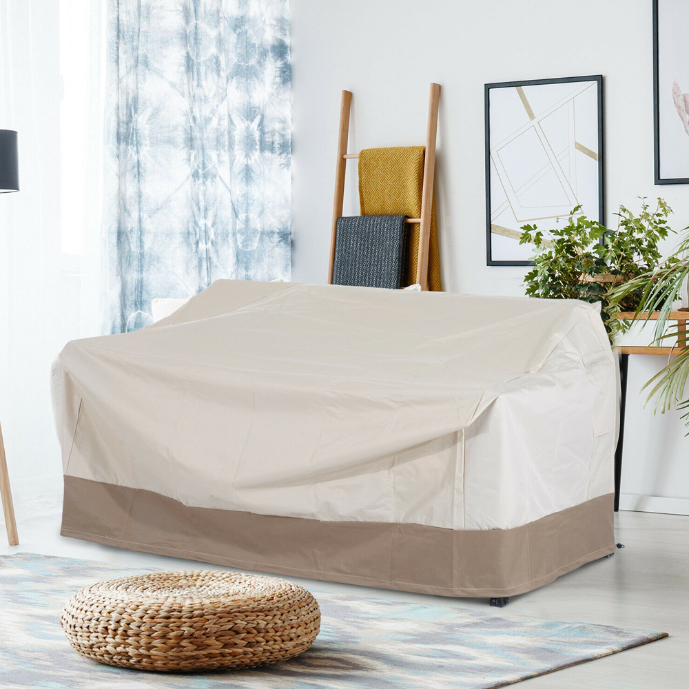 3 Seater Garden Sofa Cover - Beige/Coffee - Gardens Direct