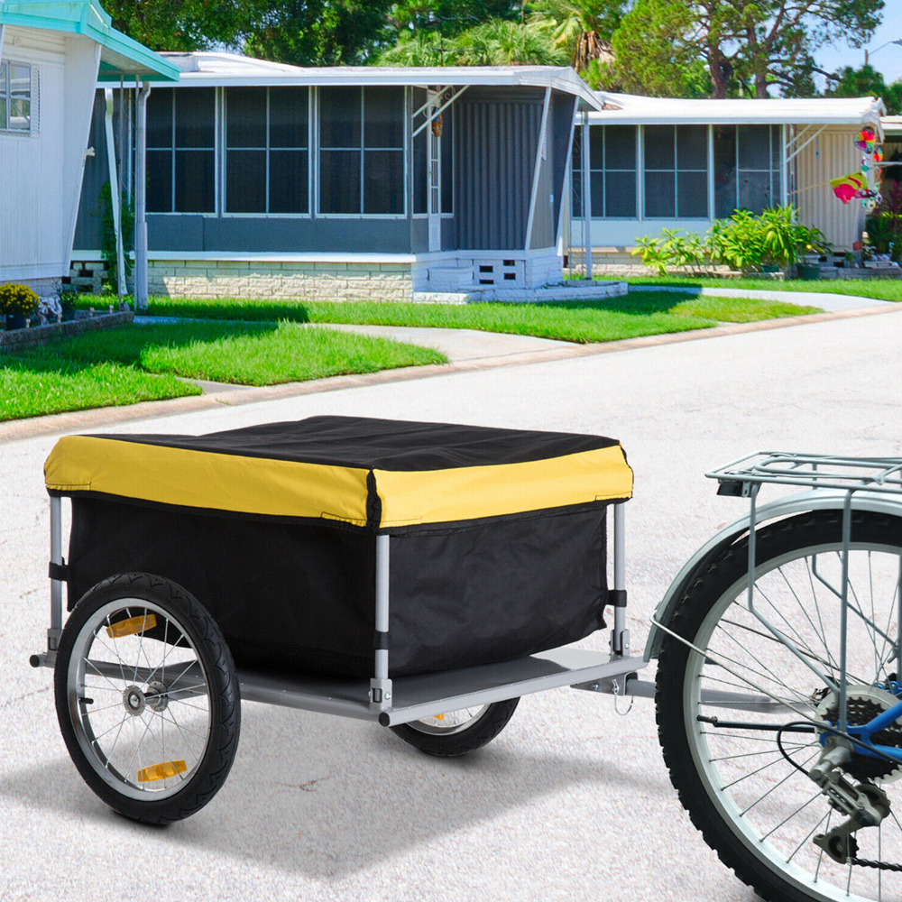 Bicycle Carrier Cargo Trailer - Yellow/Black - Gardens Direct