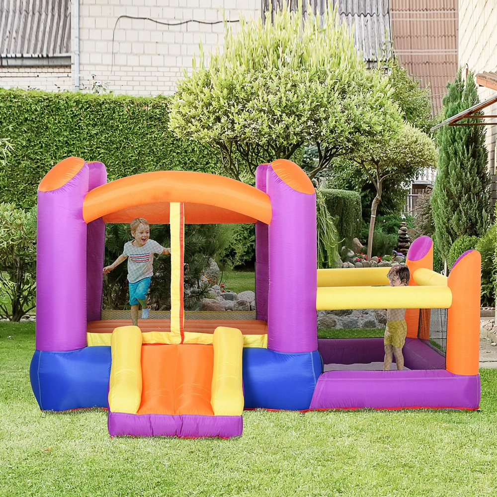 Inflatable Kids Bounce Castle With Inflator - Multi-color - Gardens Direct