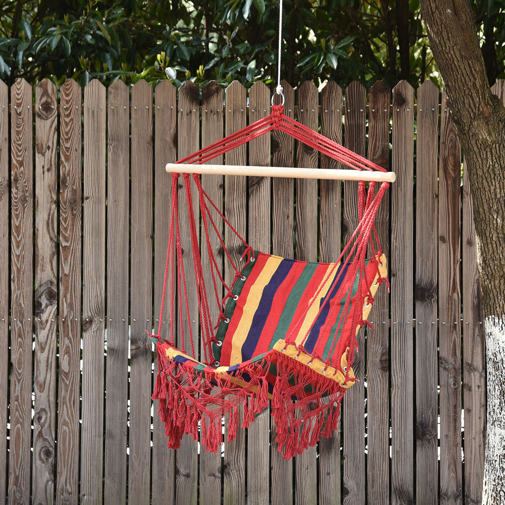 Modern Hanging Hammock Colourful Striped - Gardens Direct