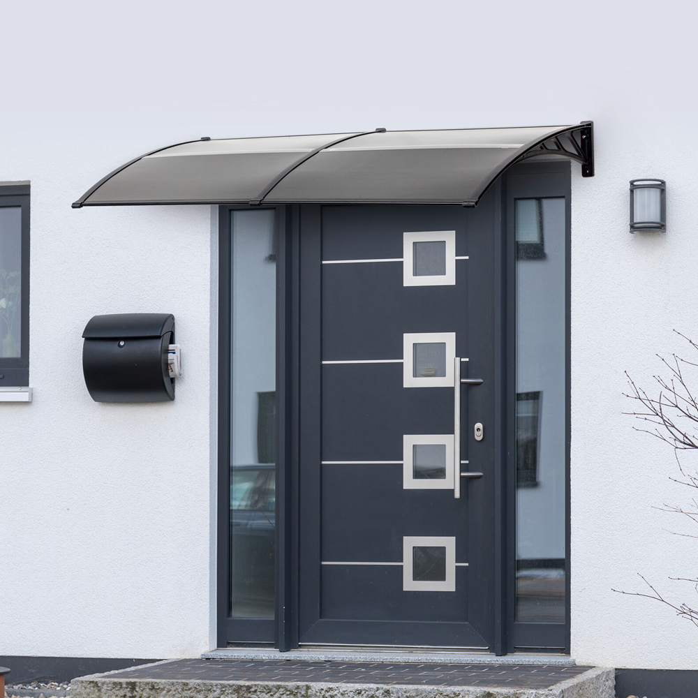 UV Resistant Door Canopy Black Colour - 200x80cm - Gardens Direct