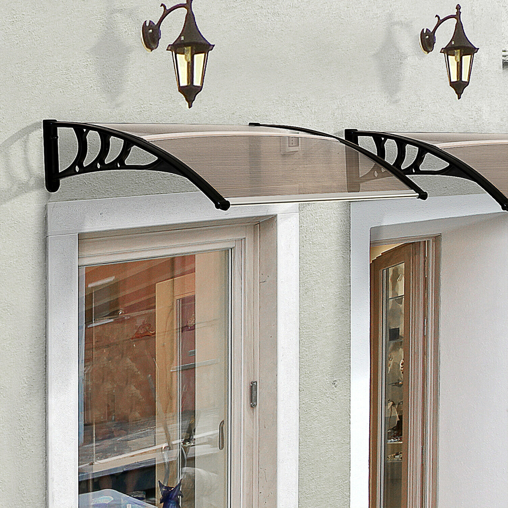 Window Canopy Fixed UV - Brown Colour - Gardens Direct