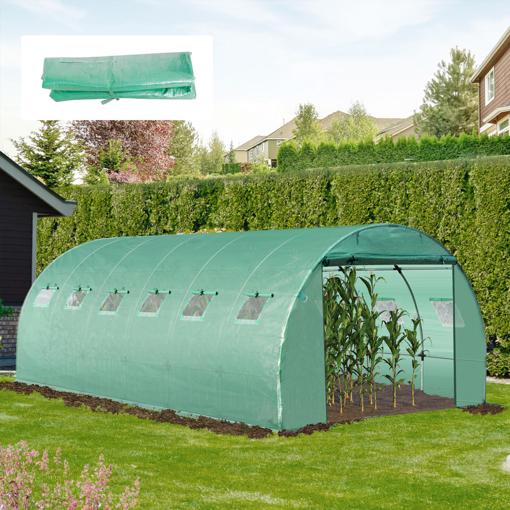 PVC Replacement Greenhouse Polytunnel - 2x6x3M - Gardens Direct