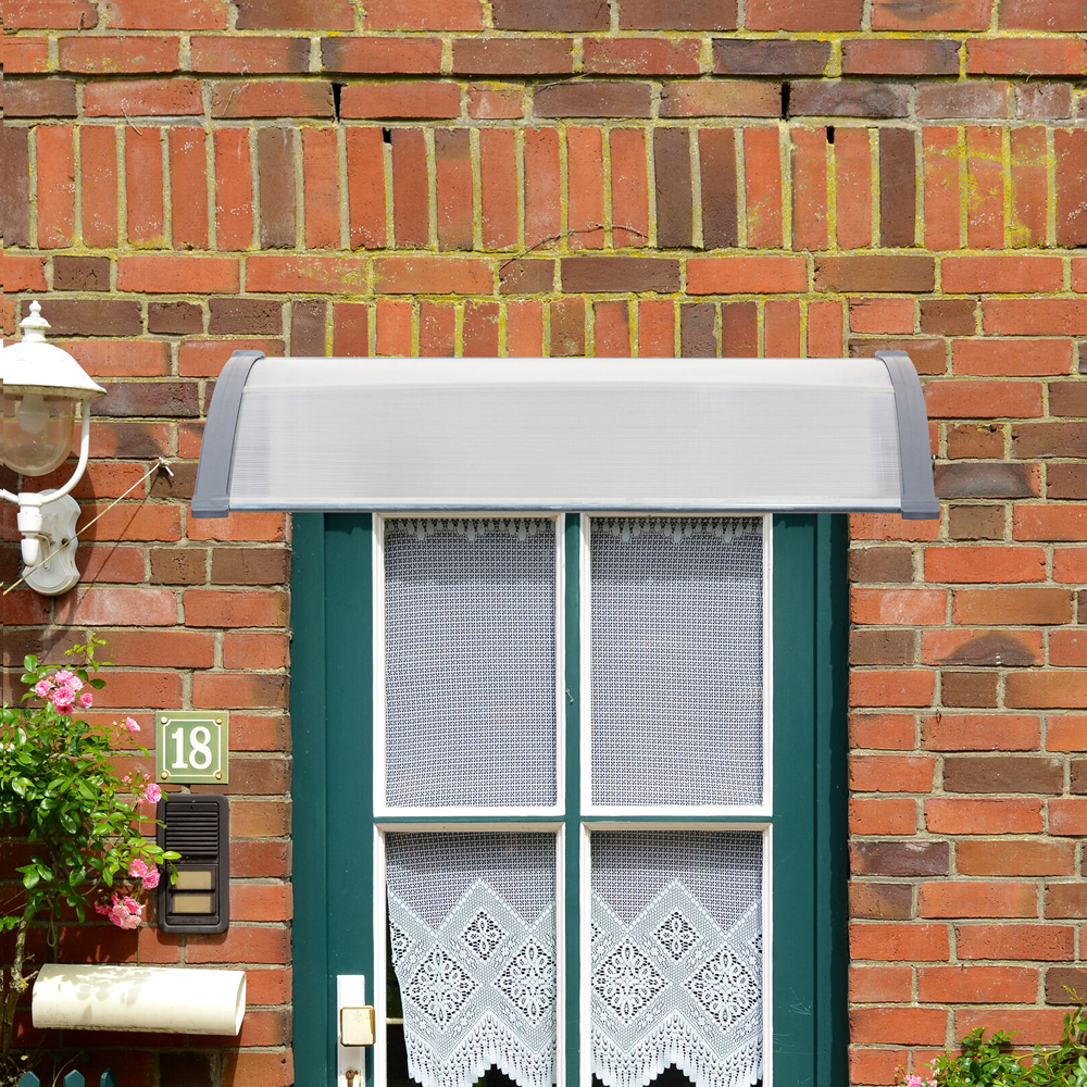 Rain Shelter Door Canopy Grey Colour - 100x80CM - Gardens Direct