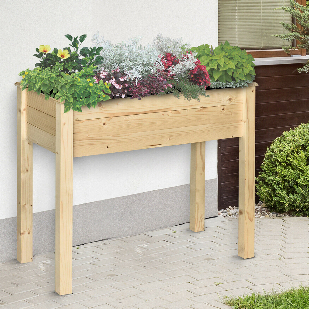 Wooden Garden Flower Raised Bed - Gardens Direct