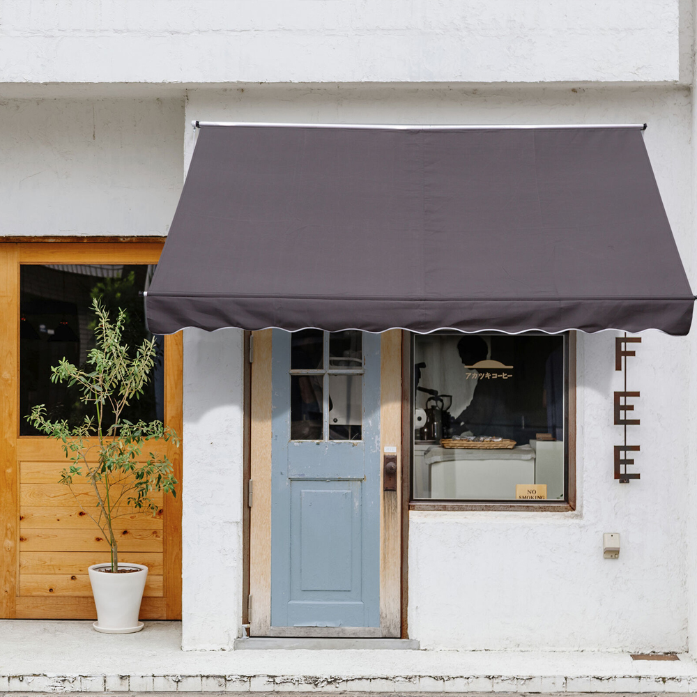 Retractable Garden Awning Floor To Ceiling Grey Colour - 3M - Gardens Direct