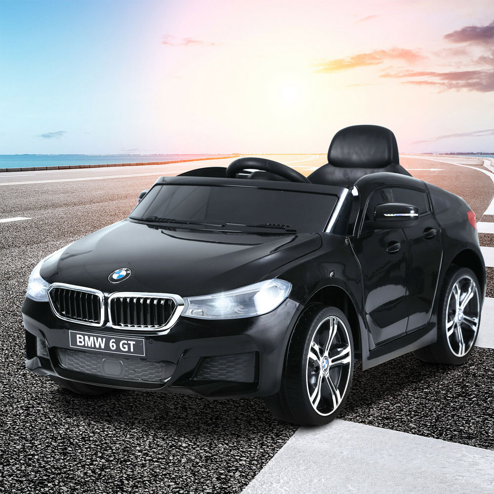 Kids Ride On BMW 6GT Car Electric 6V Battery With Music - Black - Aldo & Ehren
