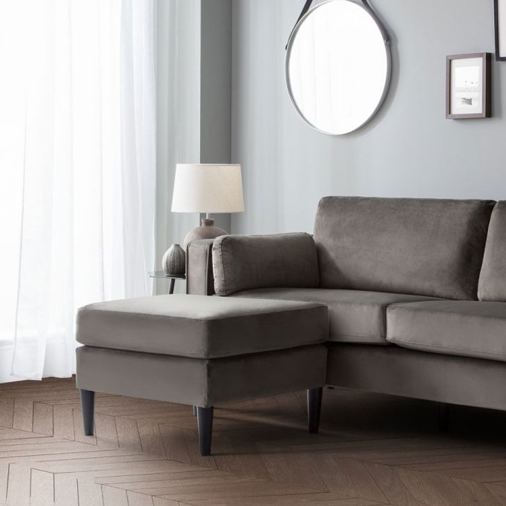 Hayward Modern Design Upholstery Ottoman Stool- Grey - JB Collections