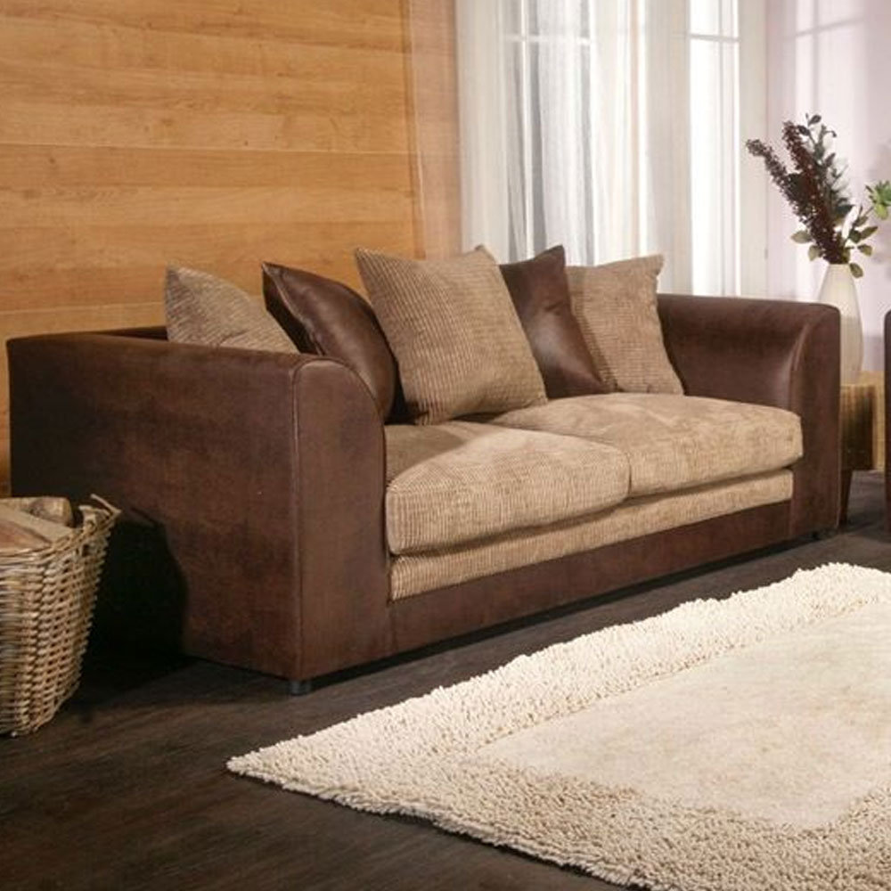 Benson 3 Seater Sofa - Brown and Beige - Home Done