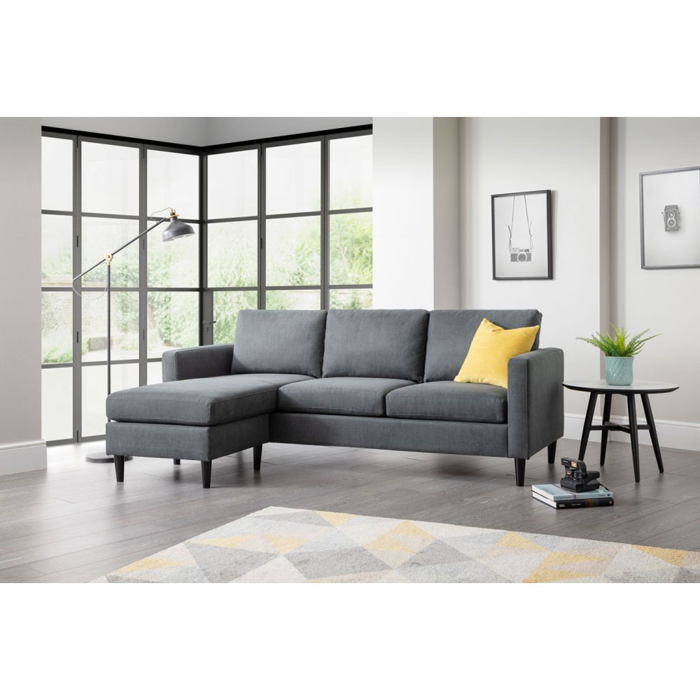 Marant Premium Corner Sofa With Ottoman Stool - Grey - JB Collections