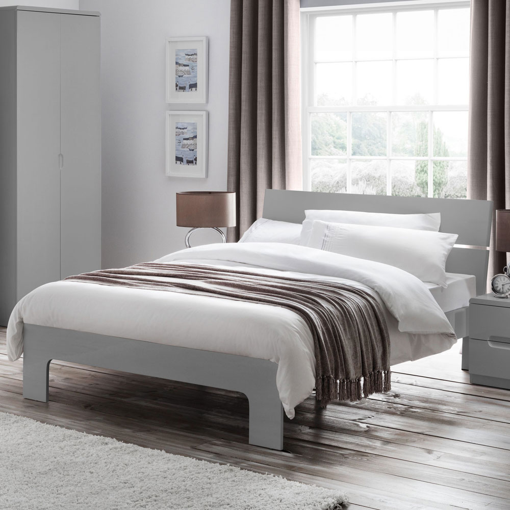 Manhattan Modern Design Double Size Bed - Grey - JB Collections