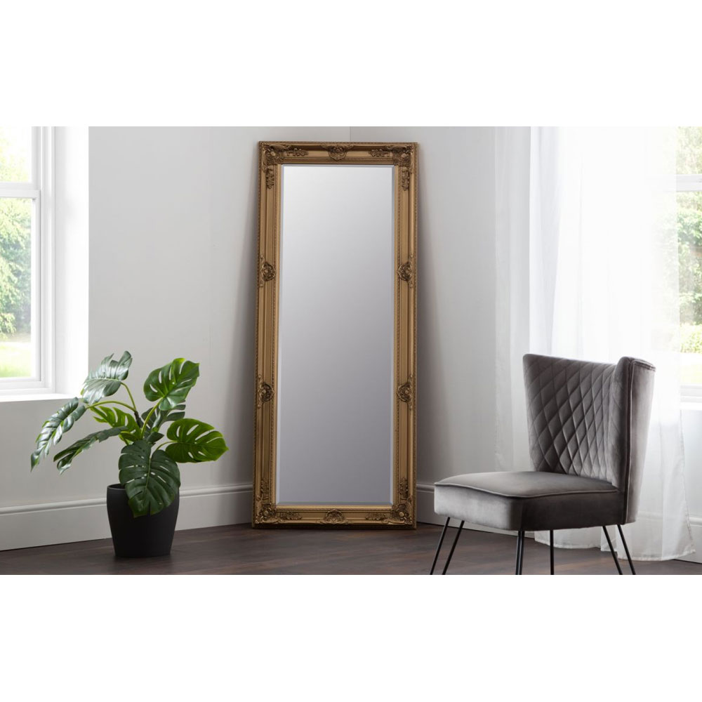 Palais Antique Finish Dress Mirror - Gold - JB Collections