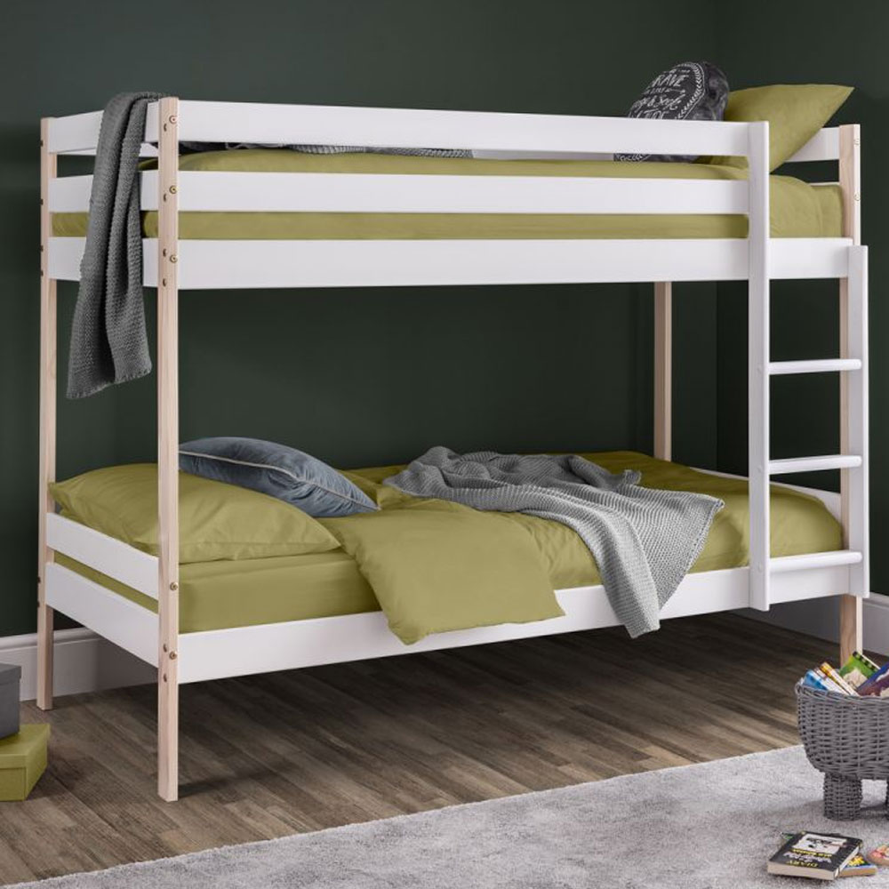 Nova Two Tone Classic Kids Bunk Bed - White & Pine - JB Collections