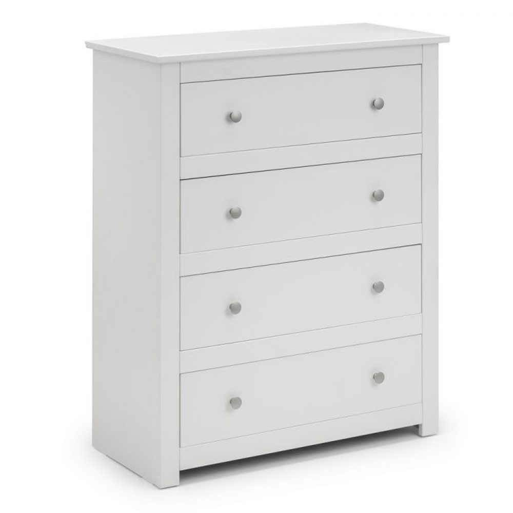RAMSGATE White Chest of Drawers - Medium-sized, 4 Drawers - JB Collections