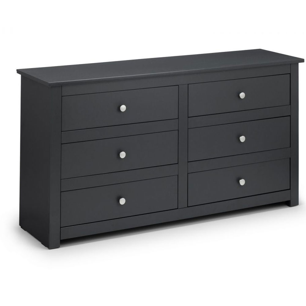 RAMSGATE Grey Chest of Drawers - Large-sized, 6 Drawers - JB Collections