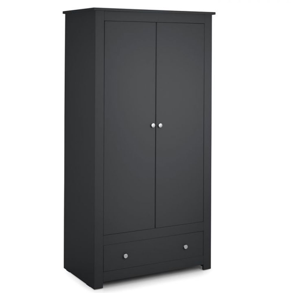 Wardrobe - RAMSGATE 2 Door Wardrobe Anthracite 97cm - JB Collections