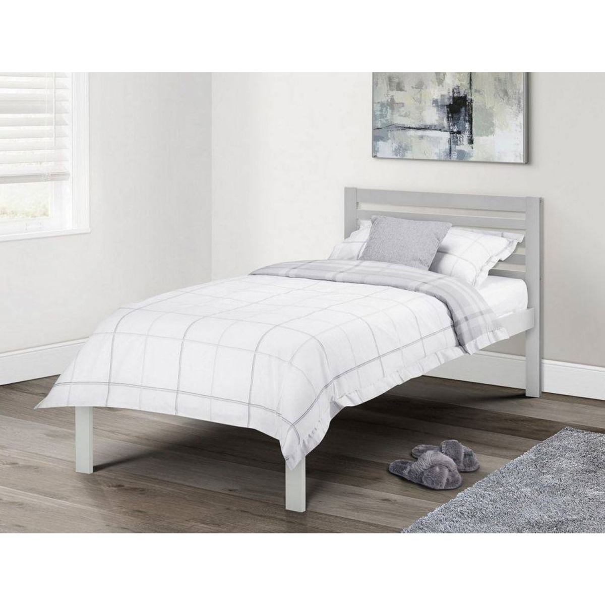 Slocum Modern Style Single Bed - Light Grey - JB Collections