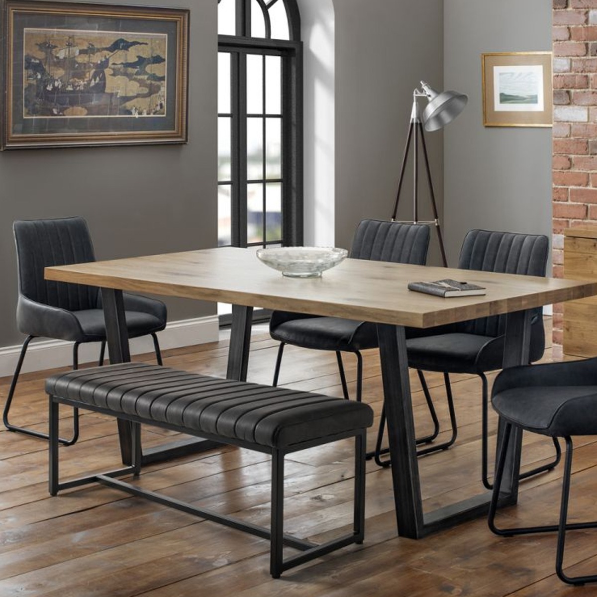 Soho Metal Frame Bench - Antique Black - JB Collections