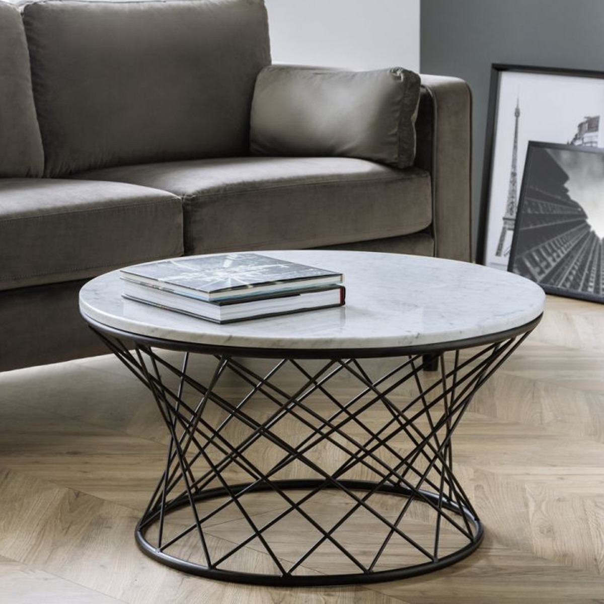 Trevi Modern Design Real Marble Coffee Table - White - JB Collections