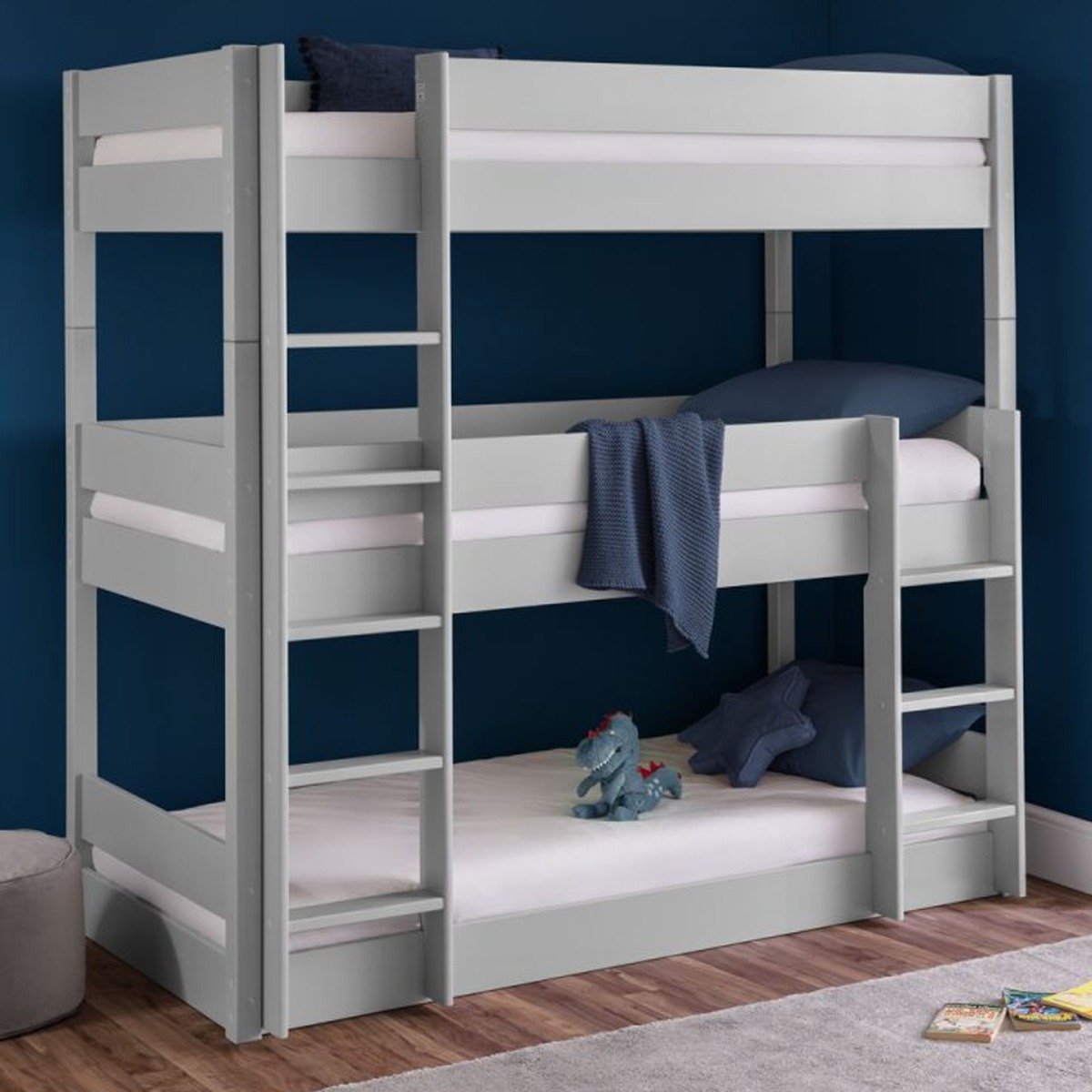 Trio Kids Bunk Bed - Grey - JB Collections