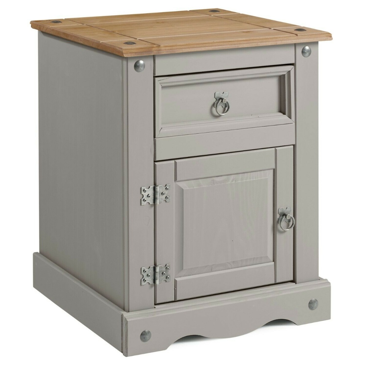 Bedside Table - CORONA Nightstand Grey 53cm - Bedroom & More