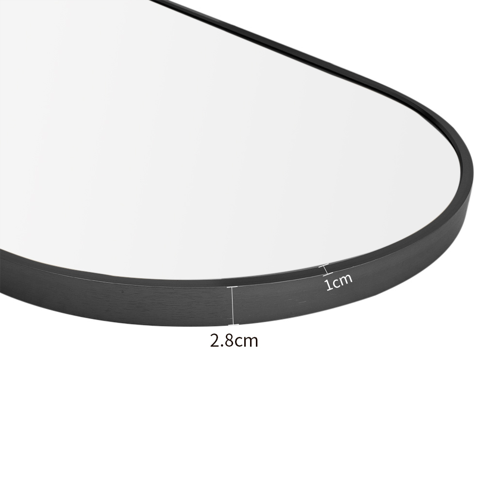 70cm W Modern Oval Metal Wall Mirror Black - Daily Deals