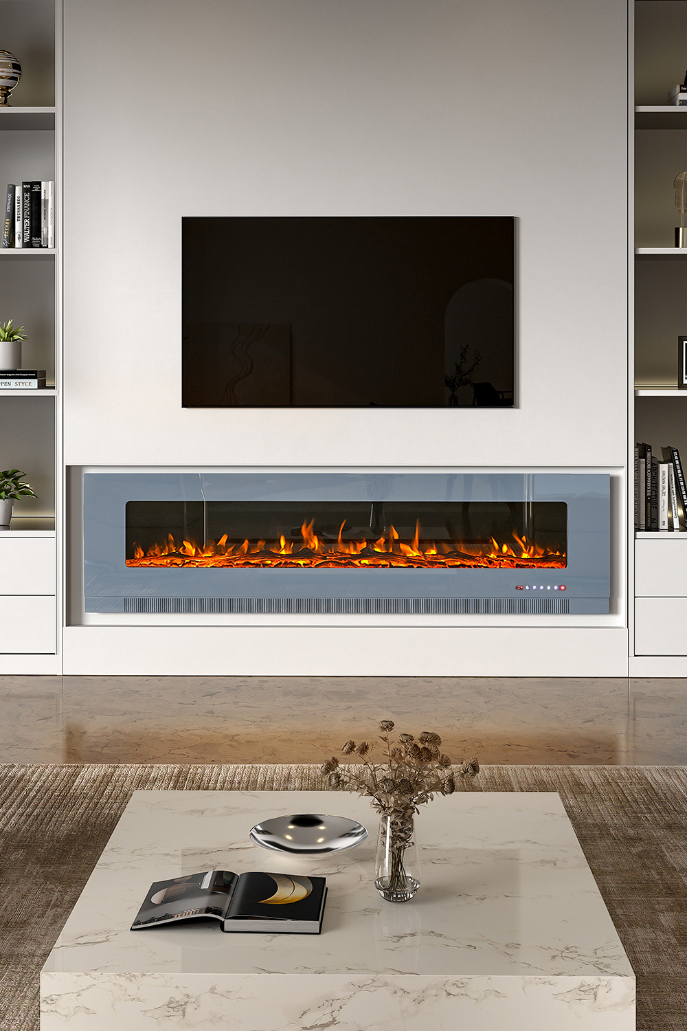 72-inch Wall-Mounted Electric Fireplace - Daily Deals