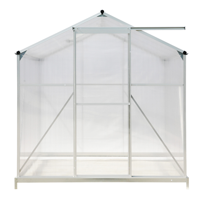 Aluminium Hobby Greenhouse with Base and Window Opening 190x253.5x195cm - Daily Deals